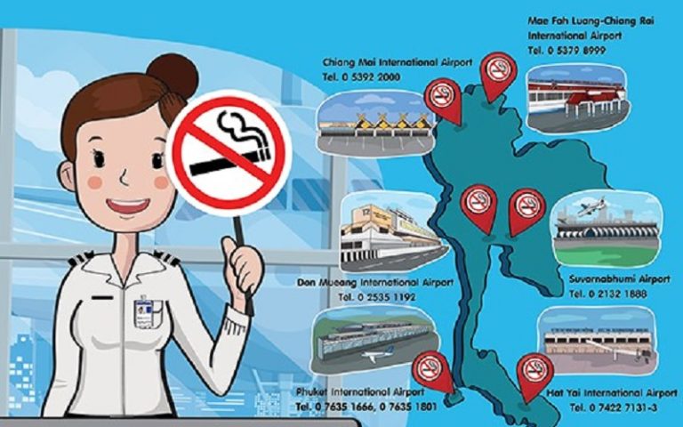 Thailandia, divieto di fumo in sei aeroporti
