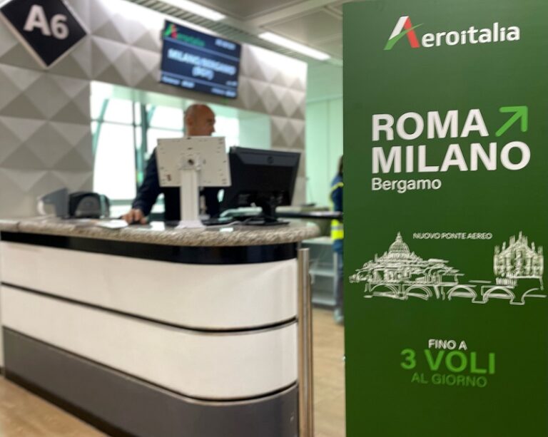 Aeroitalia: da oggi tre nuovi voli giornalieri da Roma a Bergamo
